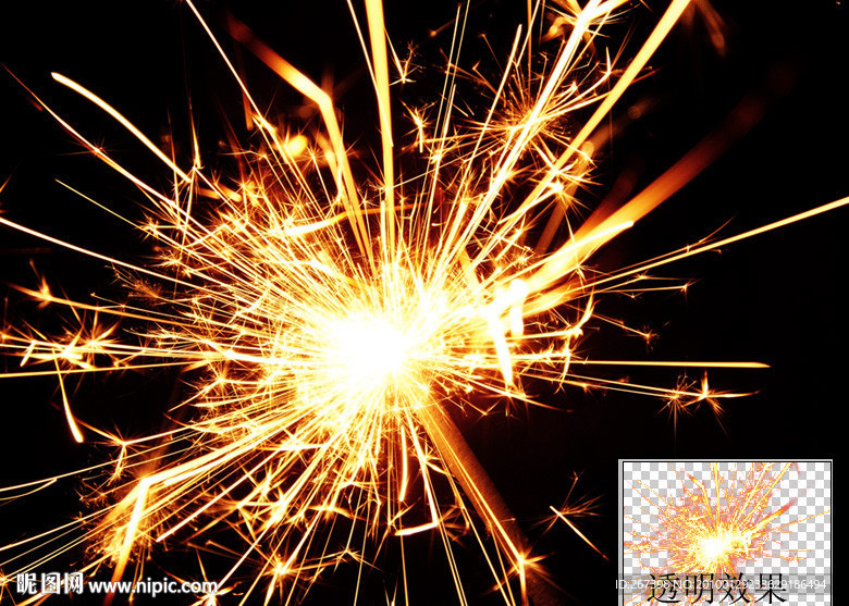透明分层高清火花飞溅