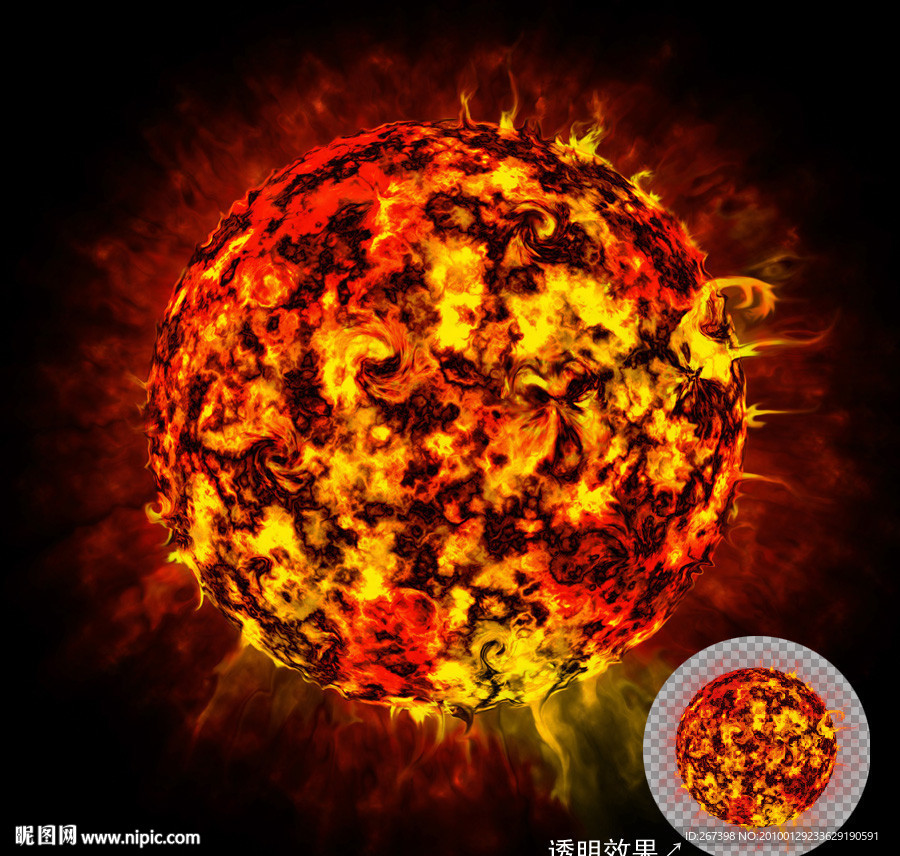 高清太阳表面透明分层图