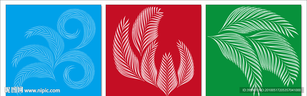 矢量无框画（抽象树叶）