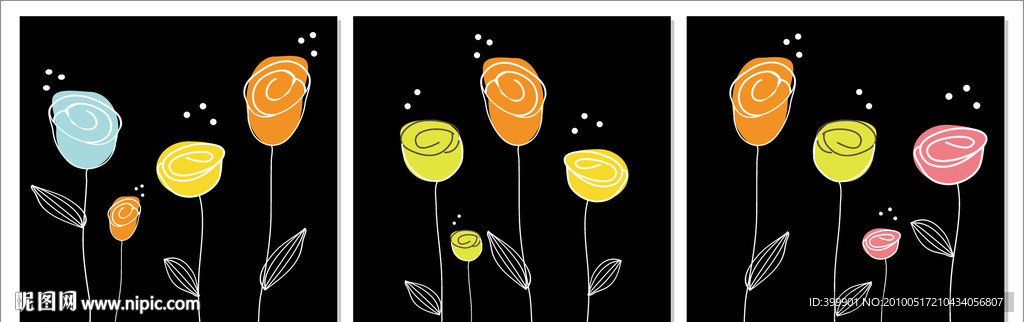 矢量无框画（碎花）