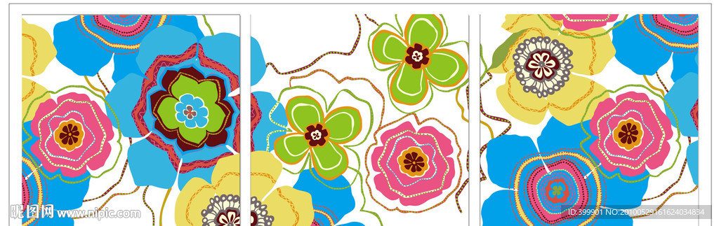 矢量无框画（碎花）