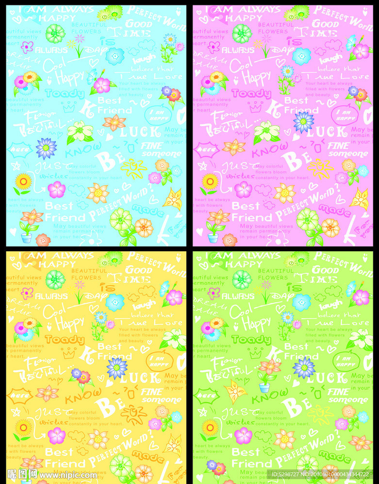 本本封面（英文和花朵）