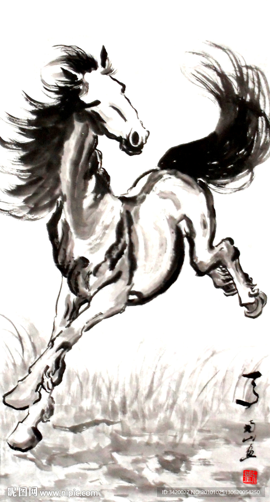 国画马