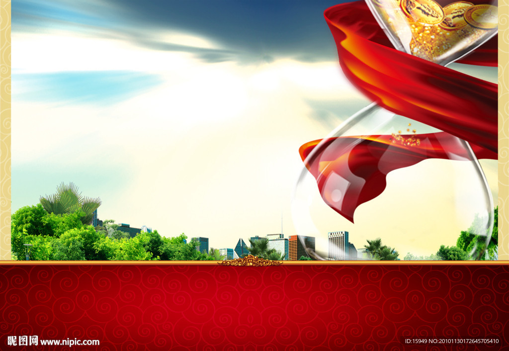 开盘沙漏创意房地产广告背景