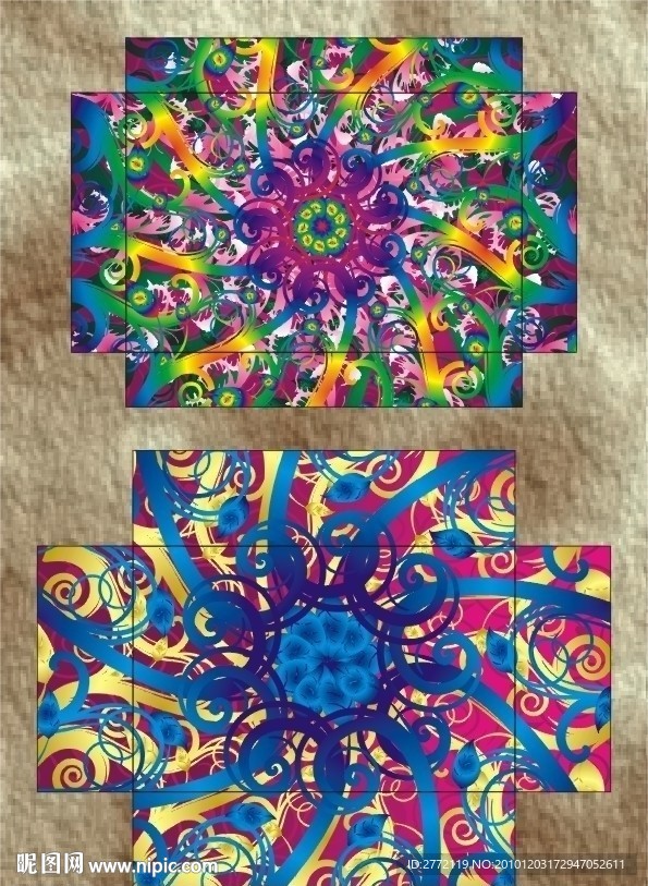 七色花朵 女装鞋盒设计