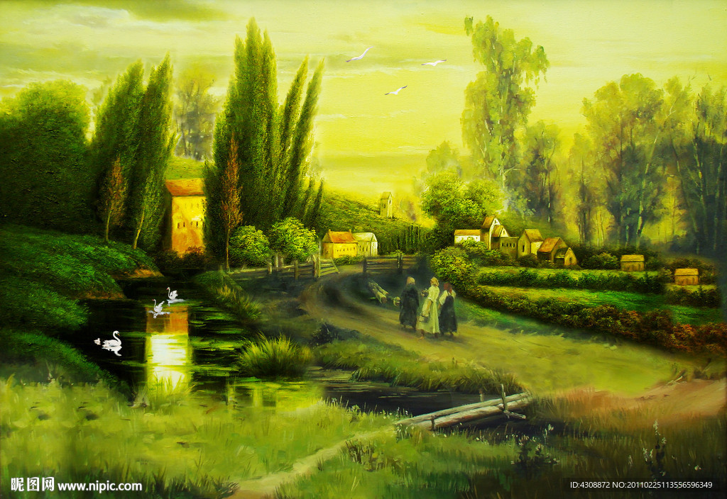 油画风景 回乡