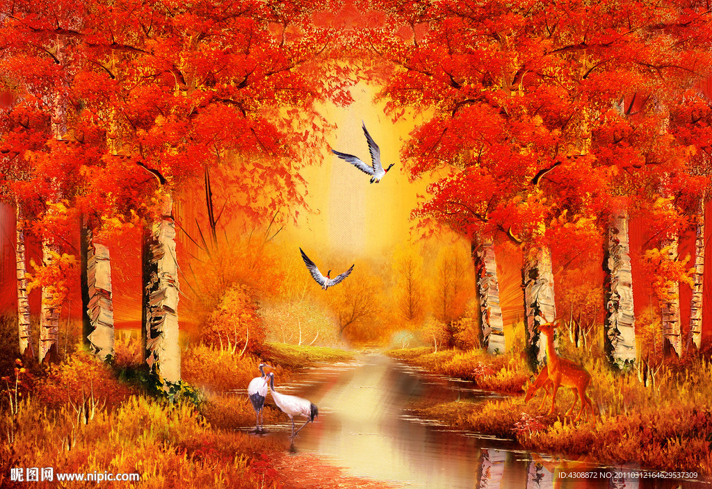 油画风景 红树林