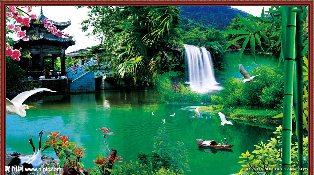 山水画 园林风景 湖光山色