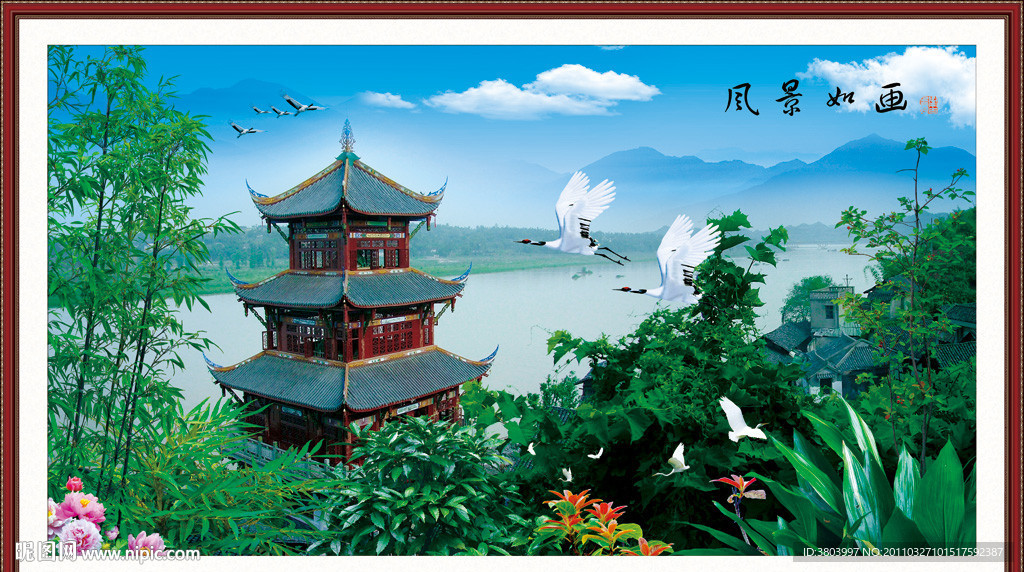 风景园林 湖光山色 亭台楼阁