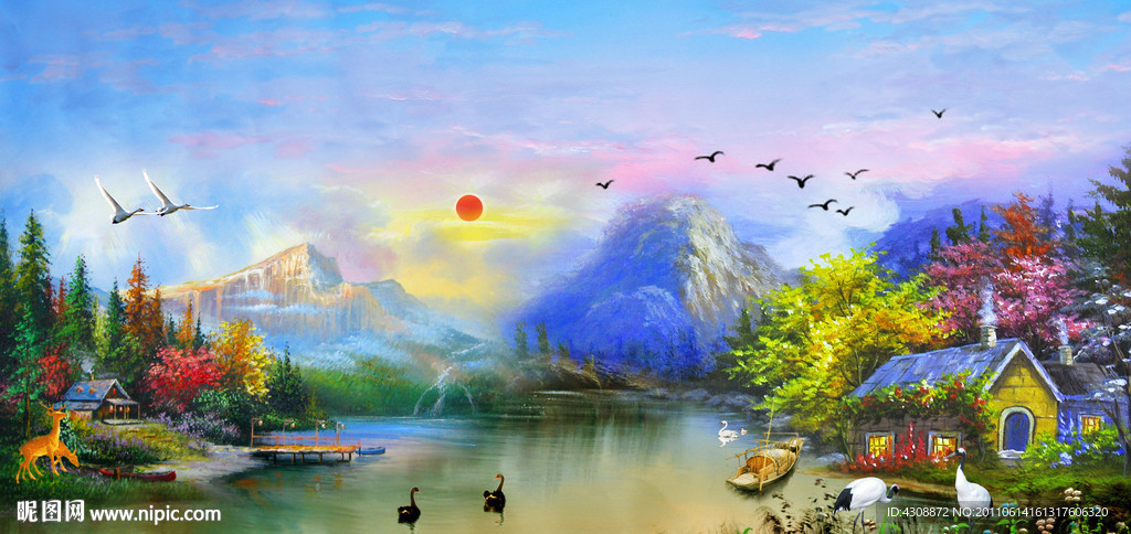 油画风景 漂亮的风景油画