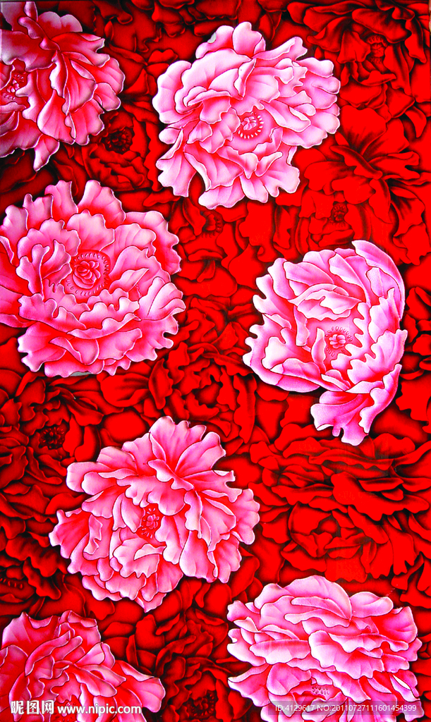 艺术玻璃牡丹图片