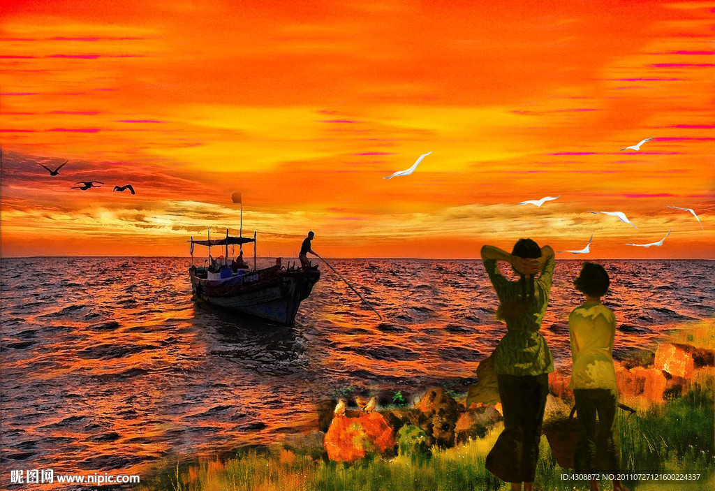 油画风景 海阔天空