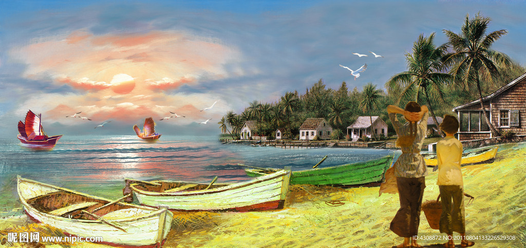 油画风景 海阔天空