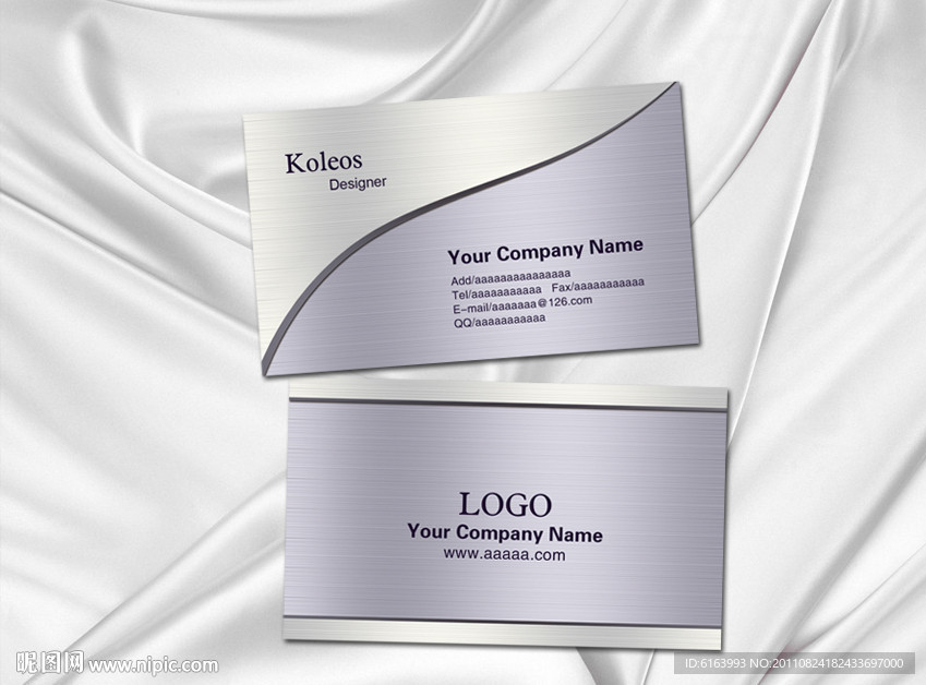 银色名片 女性名片