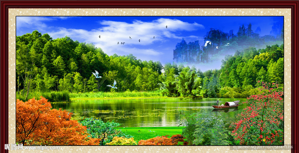 风景画 湖光山色