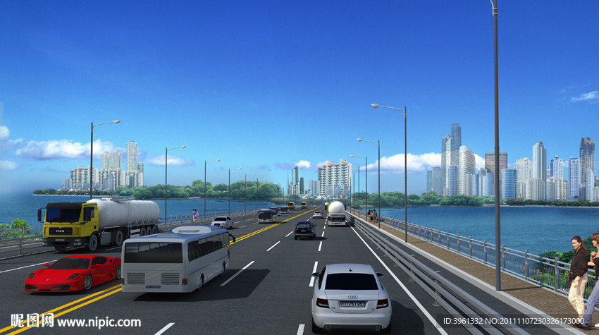 唐白河桥面系效果 MAX文件加贴图 全模型