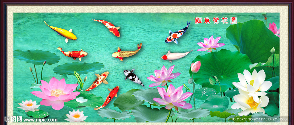 荷花鲤鱼图