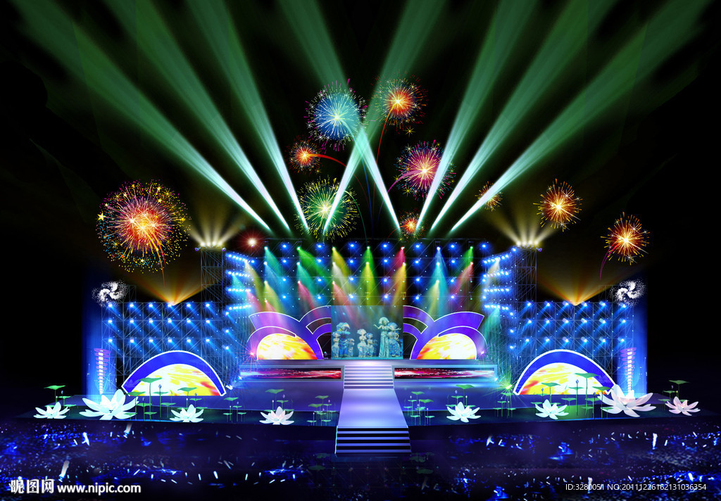 3dmax舞美设计模型带灯光材质