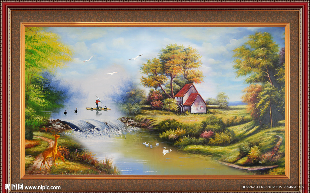 油画 漂亮的田园油画