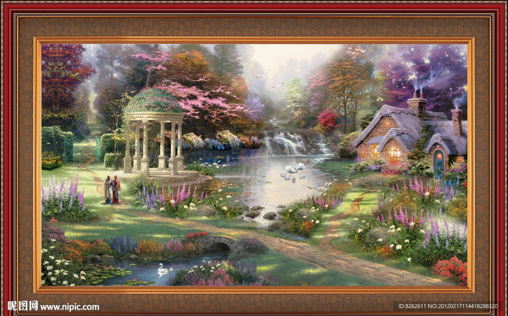 油画 漂亮的田园油画