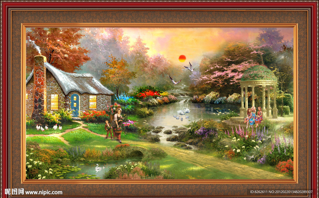油画 漂亮的田园油画