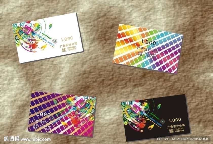 花花格子纹 名片