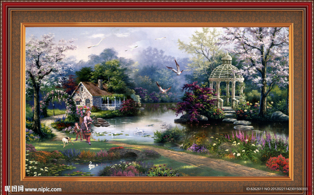 油画 漂亮的田园油画