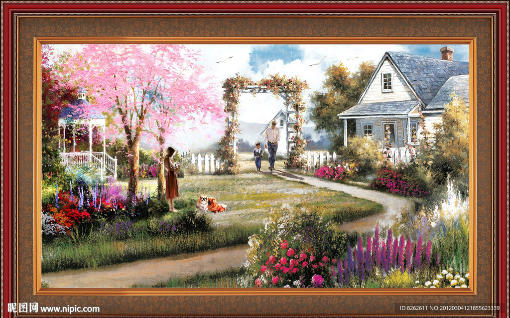 油画 漂亮的田园油画