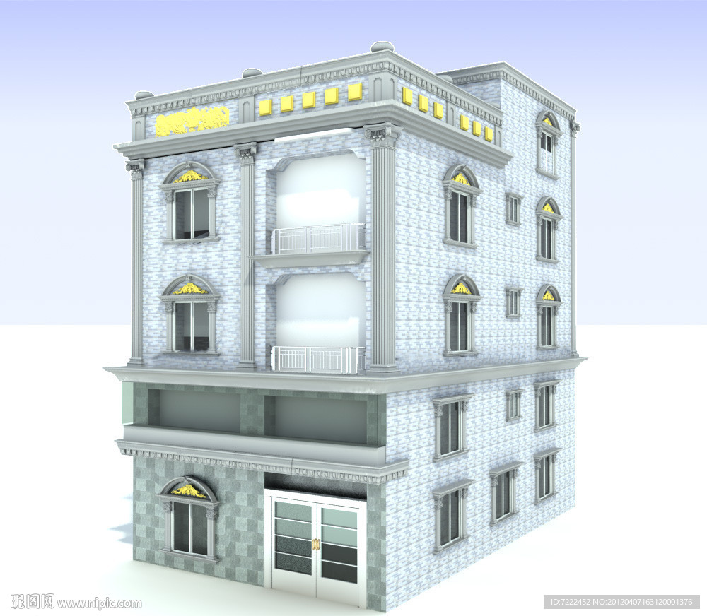 欧式外墙装饰模型