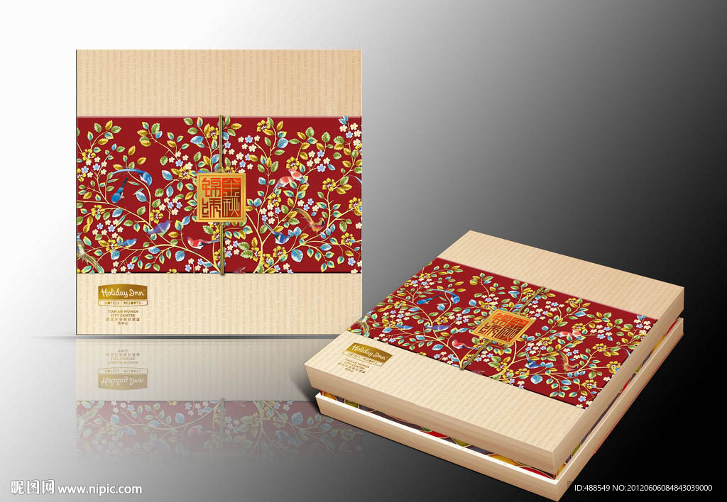 锦绣金秋月饼礼盒设计（正面平面图）