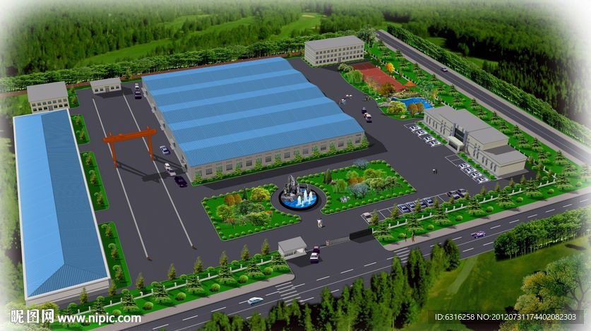 厂区景观规划鸟瞰图