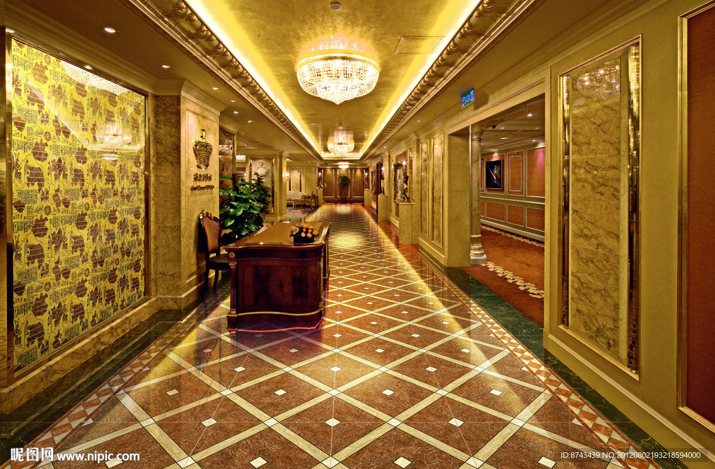 酒店过道走廊铺贴效果图