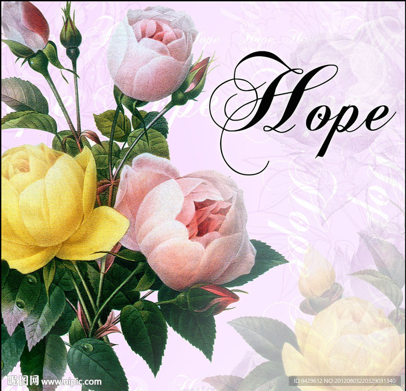 欧美情人花精品无框画