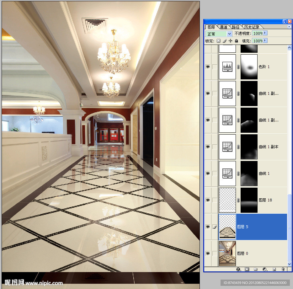 过道走廊铺贴效果图
