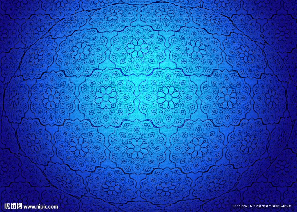 蓝色花纹