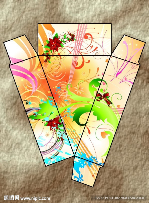 红桔子鲜花 三角形盒子