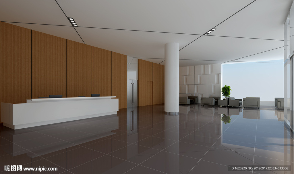 室内设计办公大堂装修设计效果图