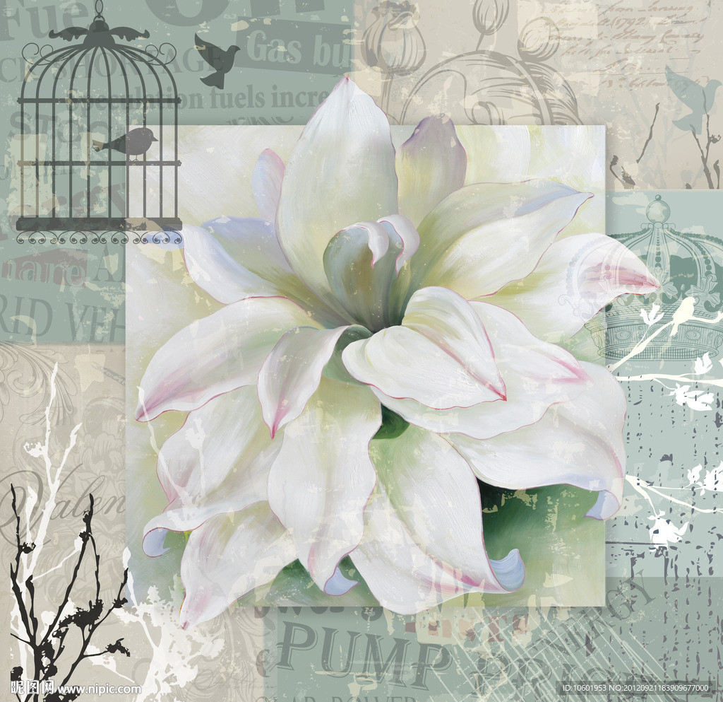 欧美风格 花卉油画