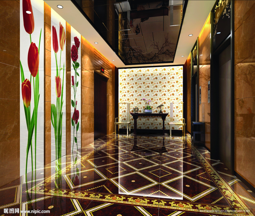 走廊过道陶瓷铺贴效果图