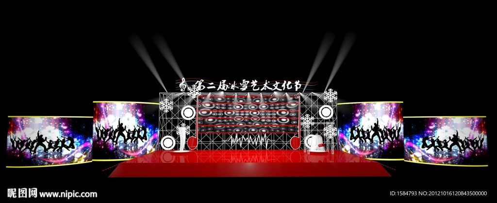 演唱会年会晚会舞台舞美设计图效果图