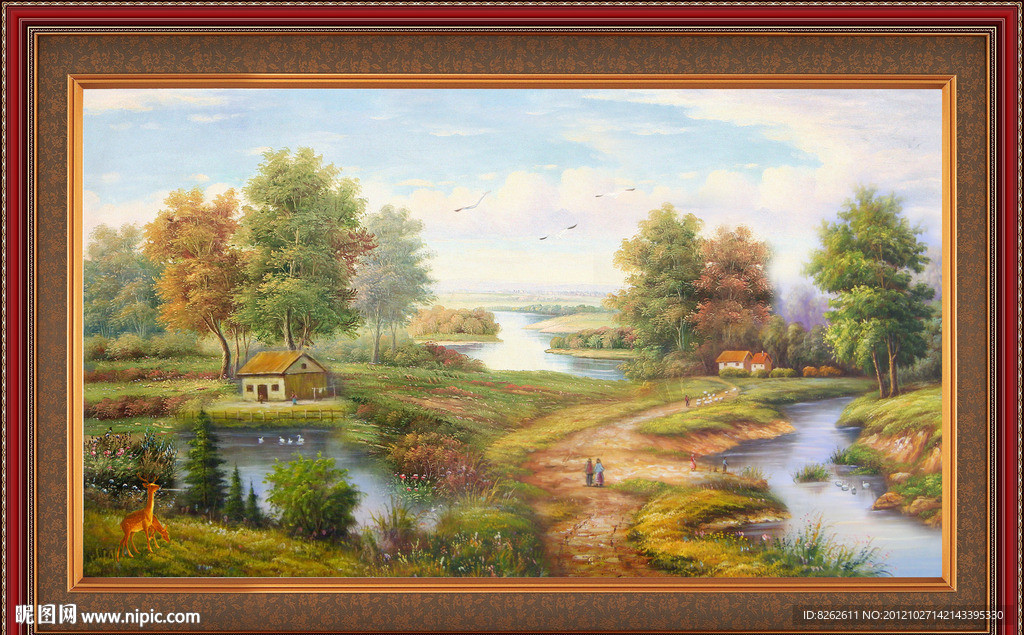 油画 乡村田园