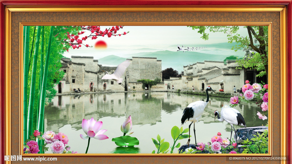 山水风景画 宏村