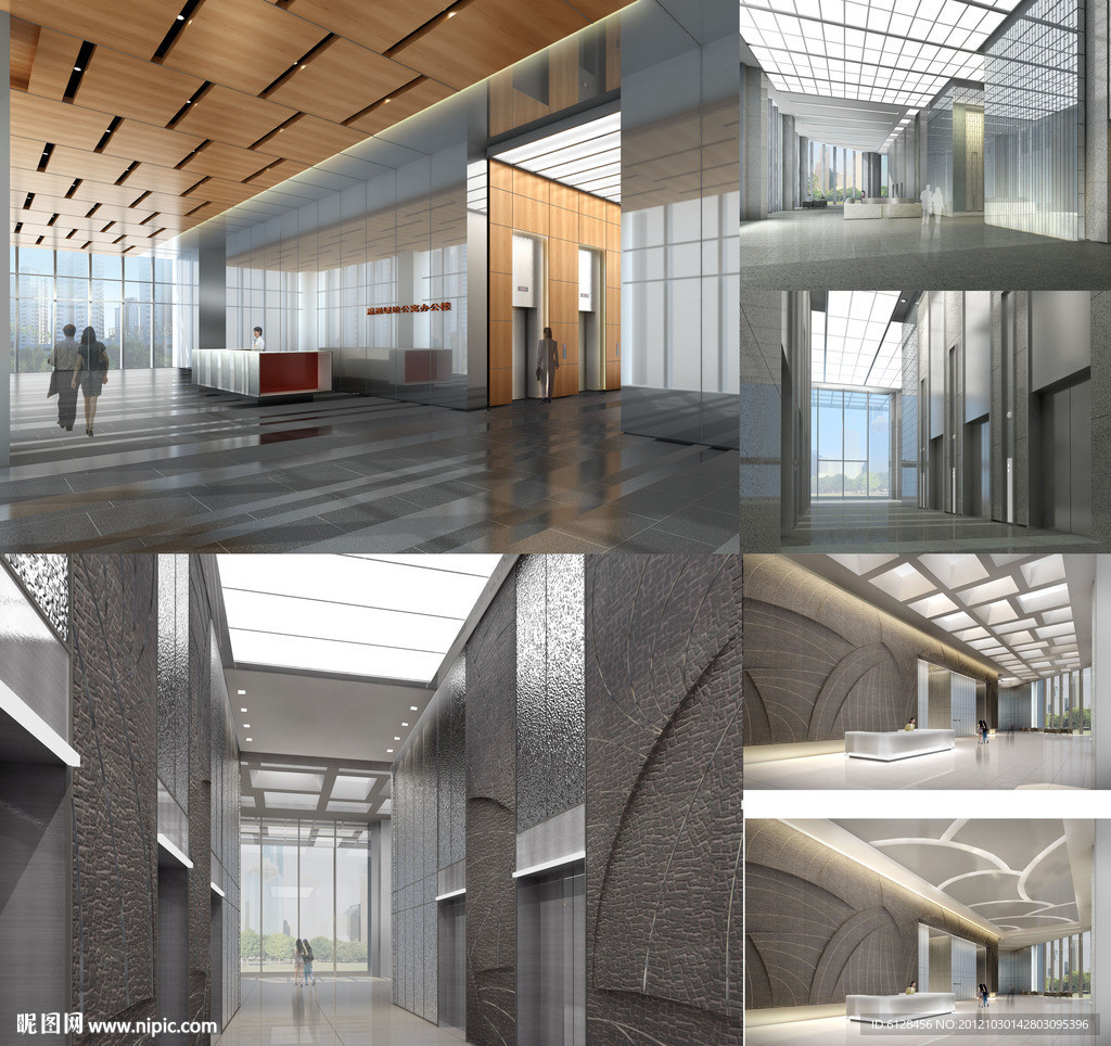 商业空间室内大堂效果图源文件