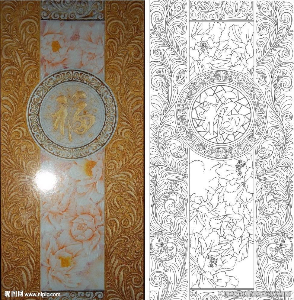 欧式花 福 牡丹