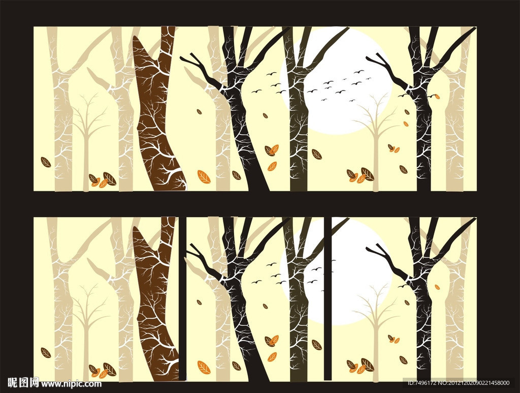 树林深处无框画