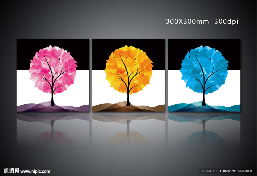 漂亮小树无框画