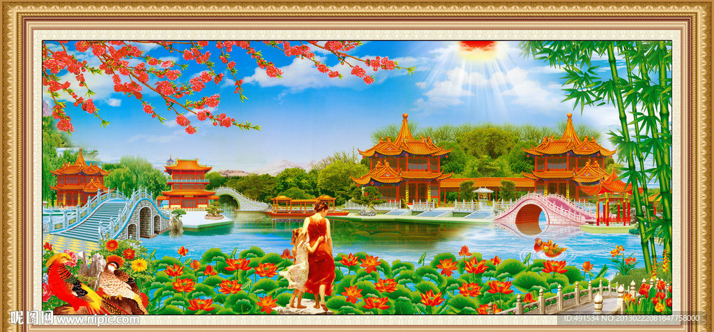 中堂挂画 金桥富路