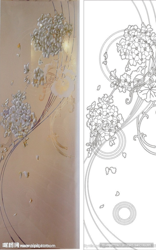 小花 欧式花 线条图