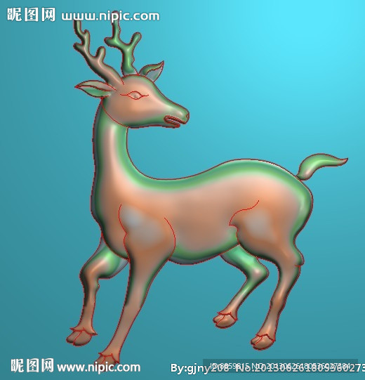 精雕图 鹿1 jdp