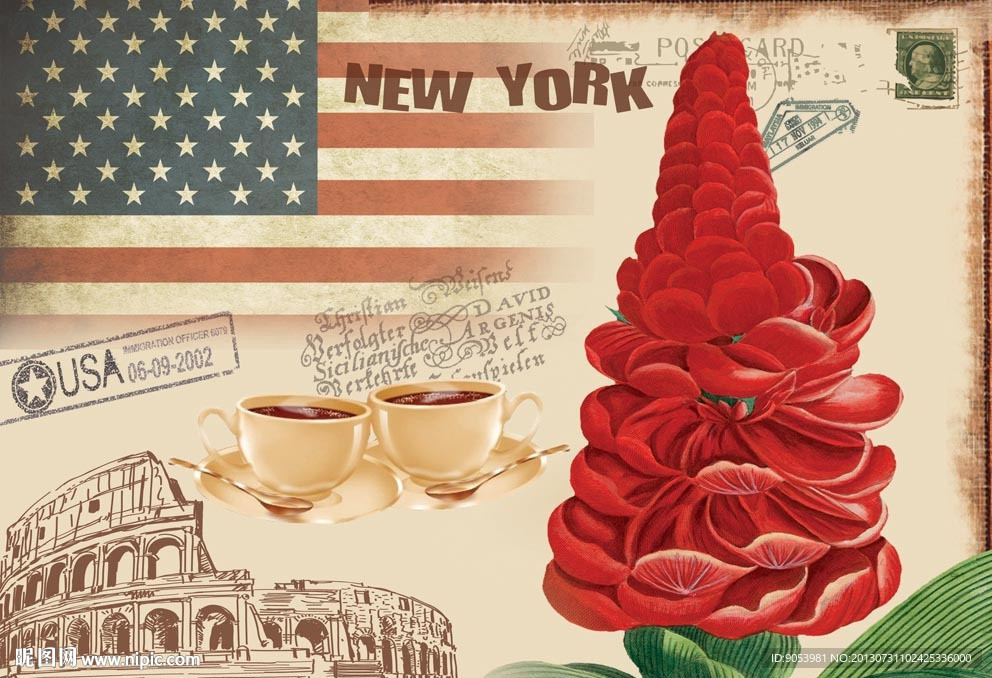 欧美风格无框画